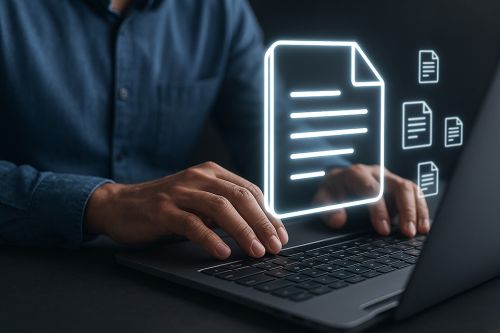 Foto: Person, die einen Computer benutzt